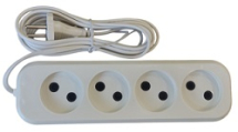 Сетевой удлинитель Jett (Obihod) 4 розетки, 6А, 1300Вт, 3м ШВВП 2х0.75, белый