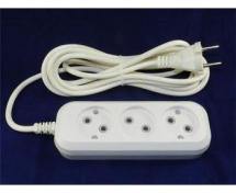 Сетевой удлинитель Jett 3 розетки, 10А, 2500Вт, 3м, ПВС 2х0.75, белый