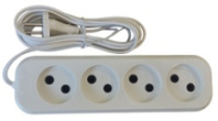 Сетевой удлинитель Jett (Obihod) 4 розетки, 6А, 1300Вт, 3м ШВВП 2х0.75, белый