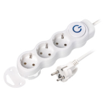Сетевой удлинитель SmartBuy 3 розетки, 7 м, 16А, 3500Вт, ПВС 3х1.0 с выкл. и заземлением, белый