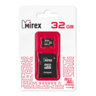 Карта памяти micro SD 32Gb Mirex class 10 с адаптером UHS-I