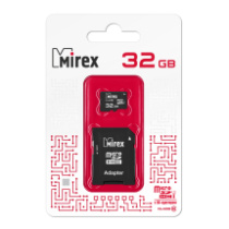 Карта памяти micro SD 32Gb Mirex class 10 с адаптером UHS-I