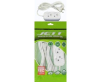 Сетевой удлинитель Jett 2 розетки, 10А, 1300Вт, 5м, ПВС 2х0.75, белый