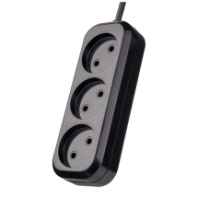 Сетевой удлинитель Perfeo "RU POWER" 3 розетки, 10А, 2200Вт, 1.5м, черный (P16-012)