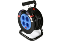 Удлинитель на катушке SmartBuy 4 гнезда, 10А, 2200Вт, 10м без/заземл, предохранитель, черный