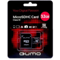 Карта памяти micro SD 32Gb Qumo class 10 с адаптером UHS-I